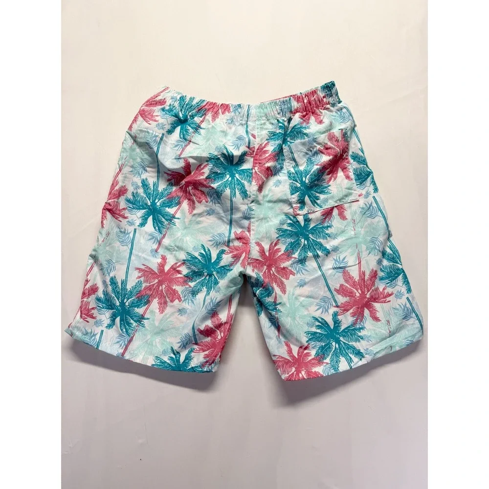 Red Melon Trunks Shorts Men Large Multicolor Palm Tree Print Mesh Lined Swimwear